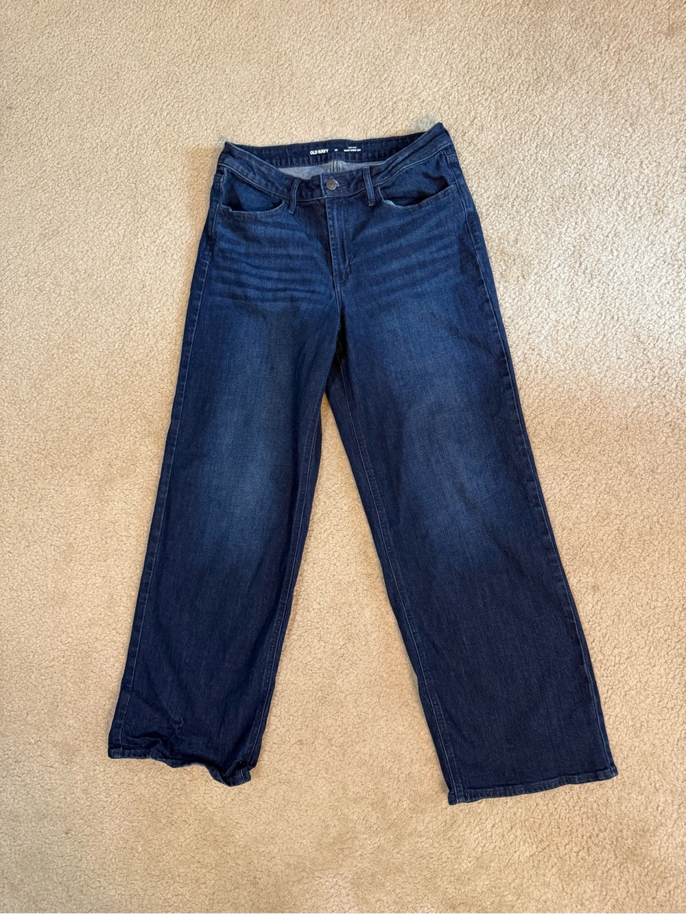 High-Rise Wide Leg Jeans in Dark Blue